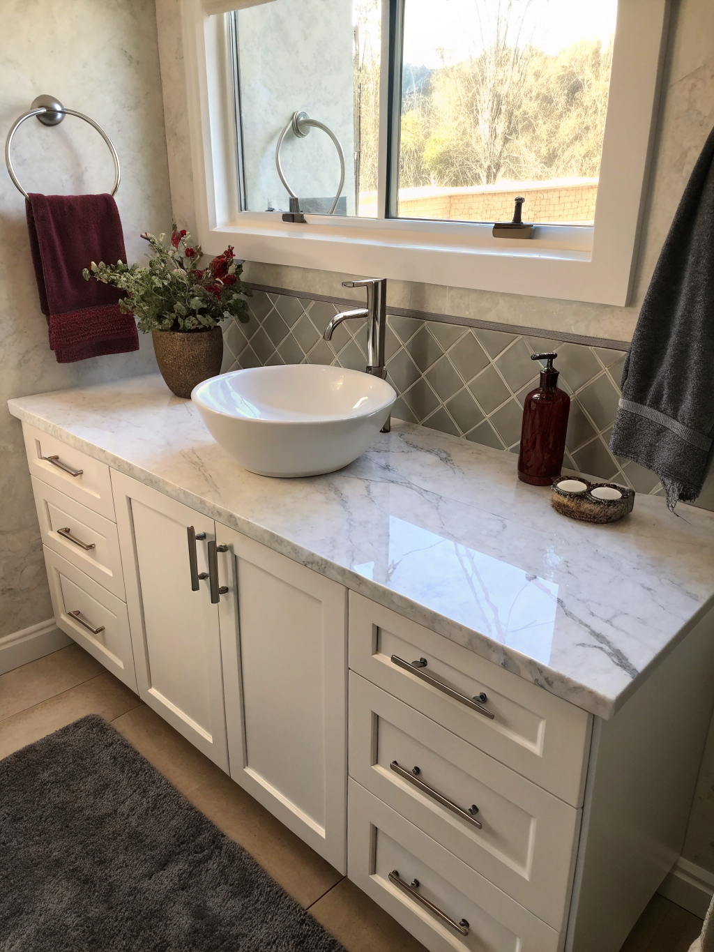 A beautifully renovated modern bathroom in a Lakeland home
