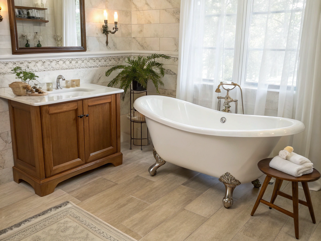 Cast iron bathtub option for Lakeland bathroom remodel
